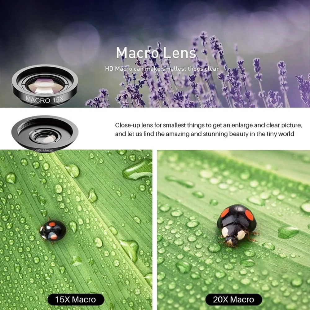 Shuttermoon 5 in 1 Lens Kit Smartphone Attachments
